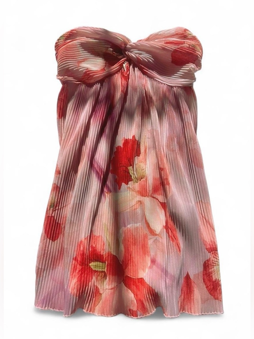 Pink Floral Flowy Mini Dress